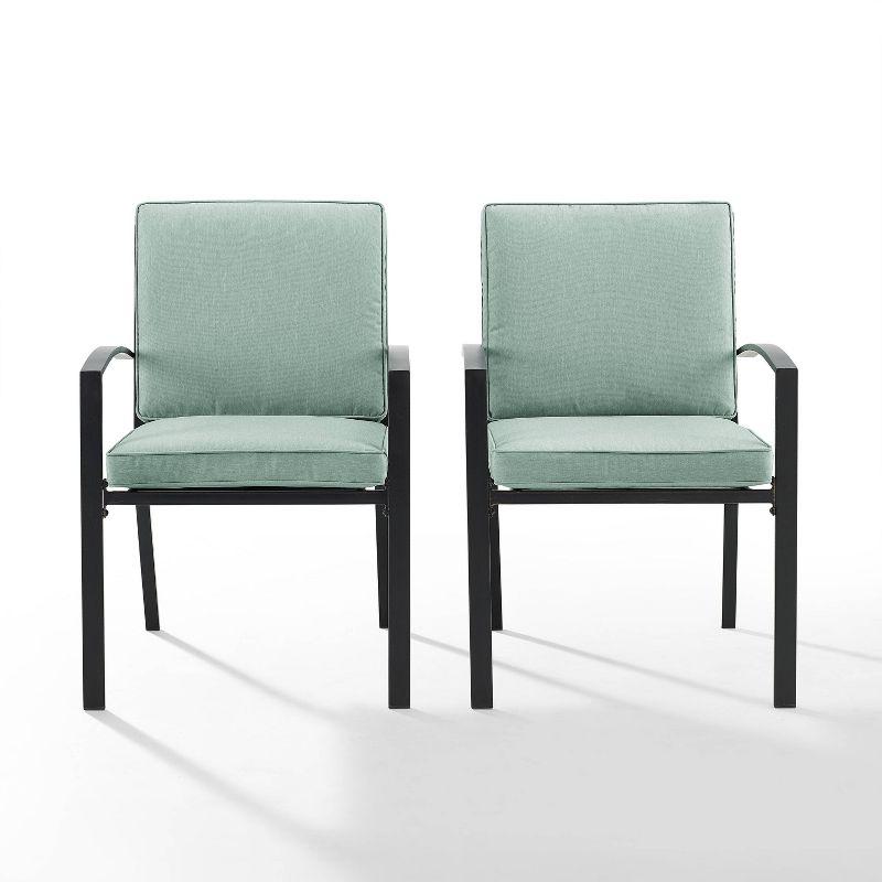 Kaplan 2pk Outdoor Rocking Chairs Mist/Oil Rubbed Bronze - Crosley: Steel Frame, X-Back Design, UV-Resistant