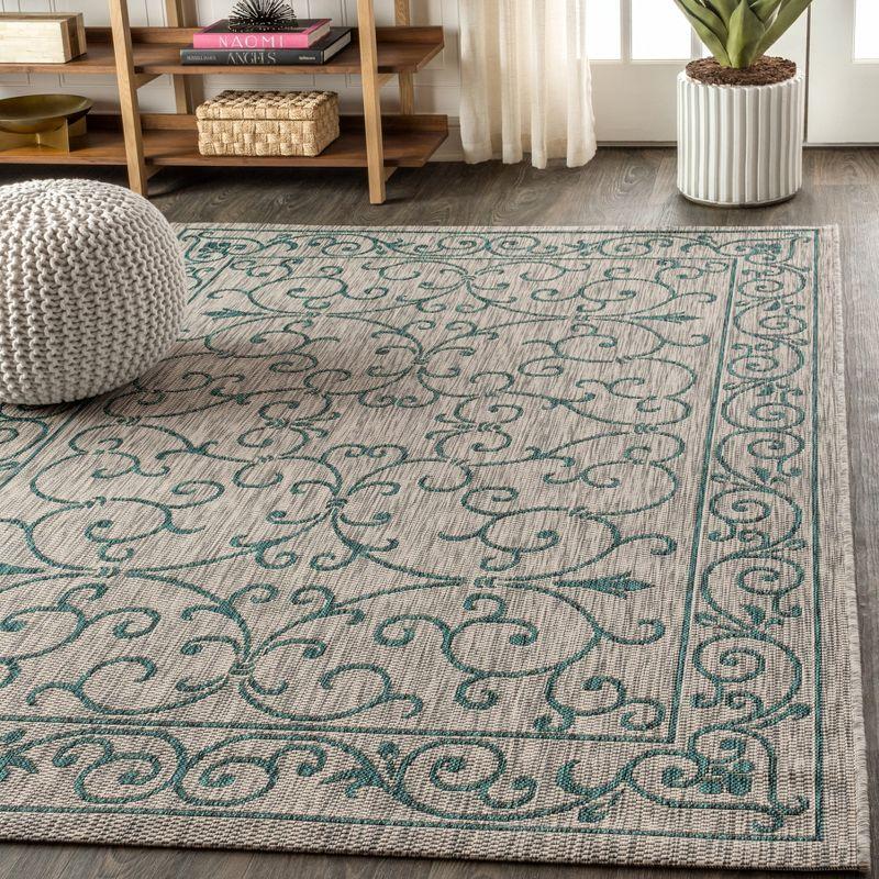 Charleston Vintage Filigree Textured Weave Indoor/Outdoor Area Rug  - JONATHAN Y