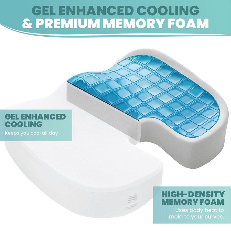 Gray Gel-Enhanced Memory Foam Ergonomic Seat Cushion