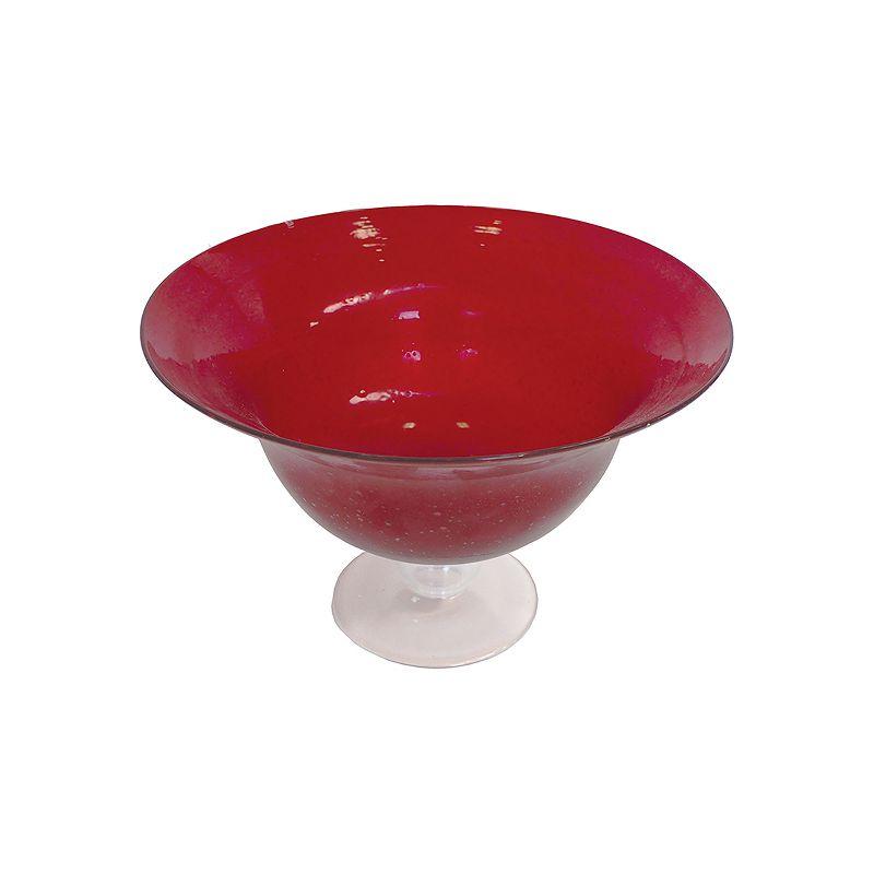 Handcrafted Ruby Red Glass Compote Bowl