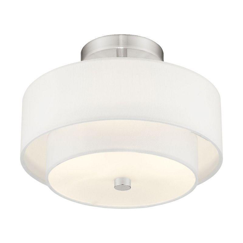 Livex Lighting Claremont 2 - Light Semi-Flush Mount in  Brushed Nickel