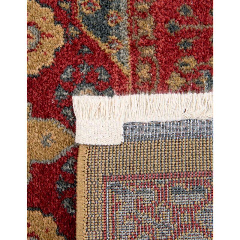 Rectangular Red Synthetic Easy Care Area Rug