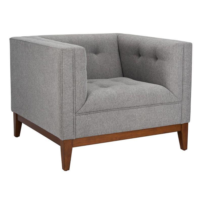 Garnet Linen Tufted Armchair - Light Gray - Safavieh