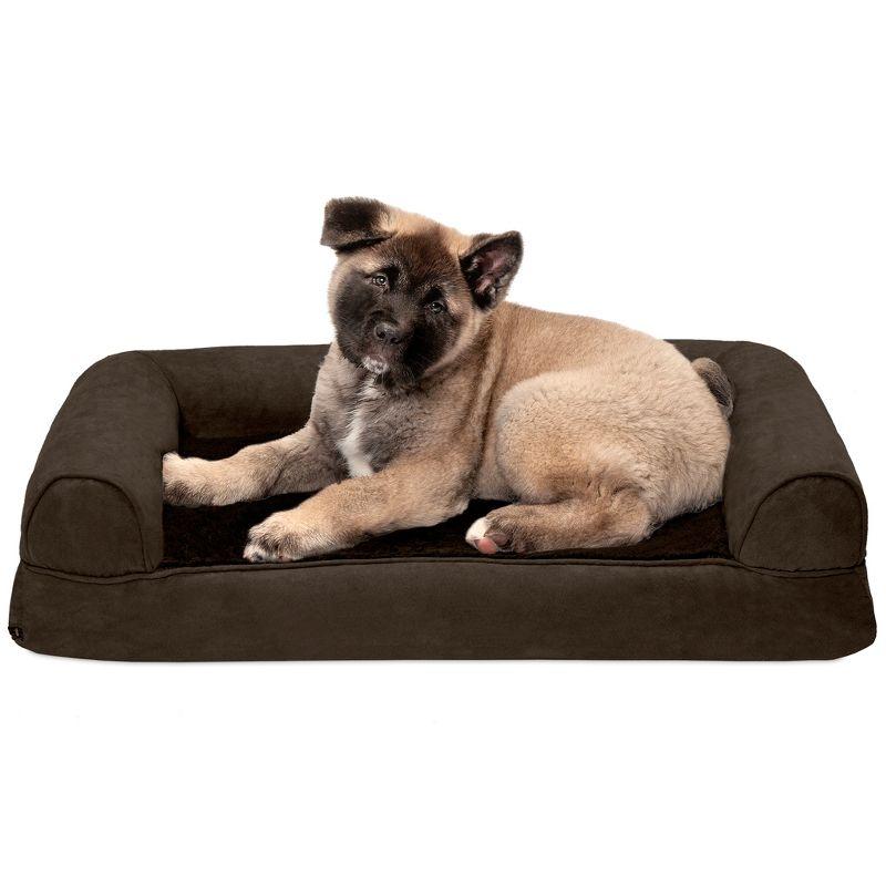 Medium Espresso Orthopedic Memory Foam Pet Sofa Bed