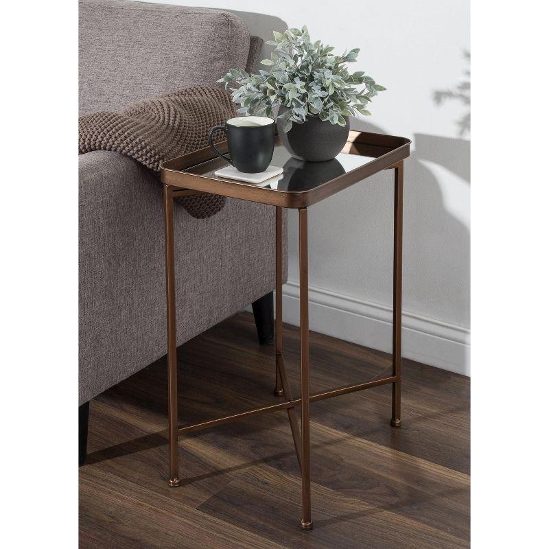 Kate and Laurel Celia Rectangle Metal Side Table, 18x12x26, Bronze