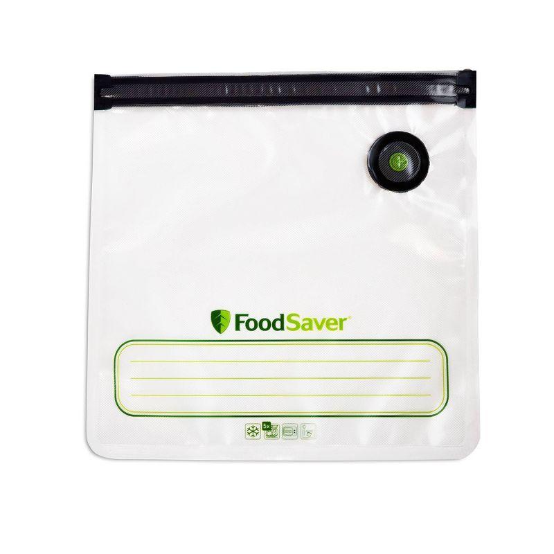 FoodSaver Reusable Gallon Vacuum Zipper Bags - for use with FoodSaver Handheld Vacuum Sealers - 8ct