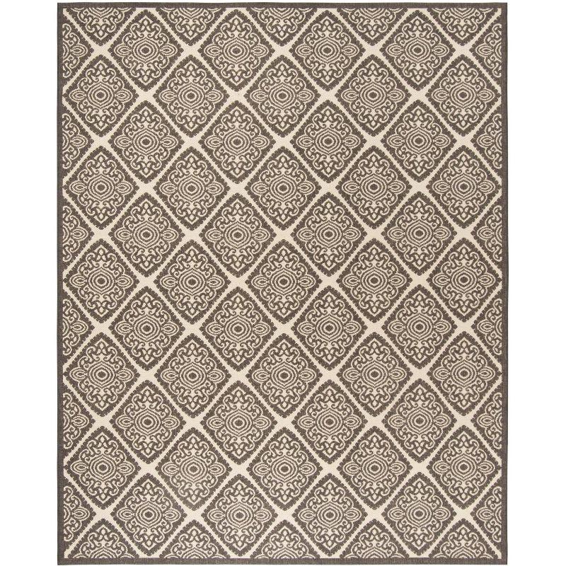 Linden LND132 Power Loomed Area Rug - Creme/Brown - 9'x12' - Safavieh