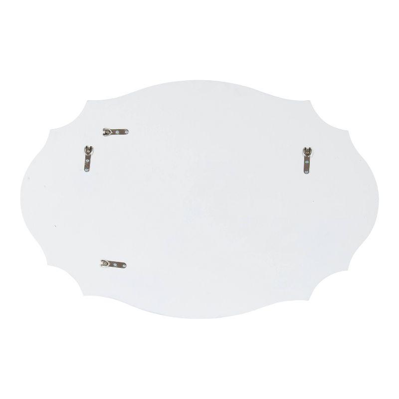 24" x 36" Leanna Scallop Wall Mirror White - Kate & Laurel All Things Decor: Modern Oval Framed, No Assembly Required