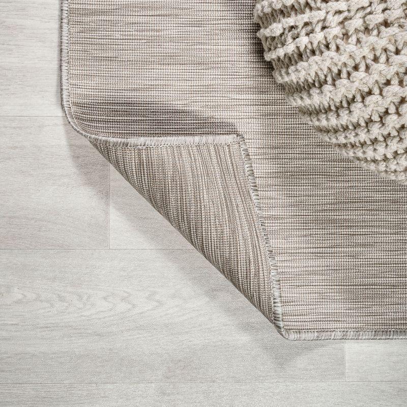 6'x6' Ethan Modern Flatweave Solid  Area Rug, Light Gray - JONATHAN Y