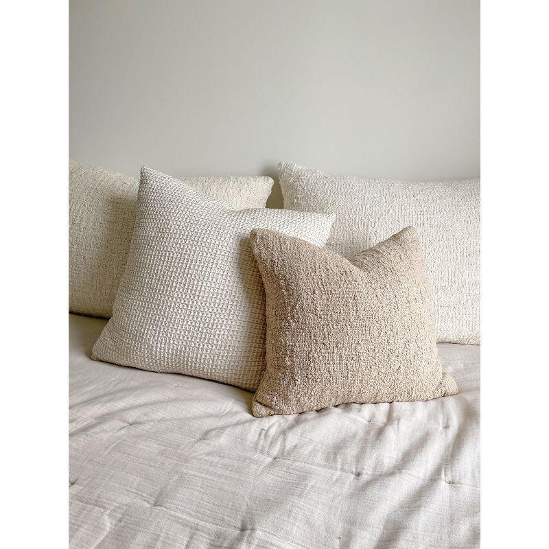 Cozy Textured Cotton Reversible Pillow Cover