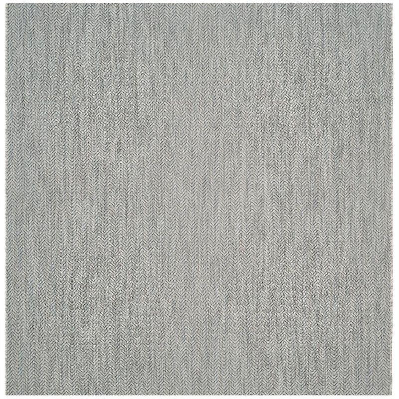 Courtyard CY8022 Power Loomed Indoor and Outdoor Area Rug - Grey/Navy - 6'7"x6'7" - Safavieh