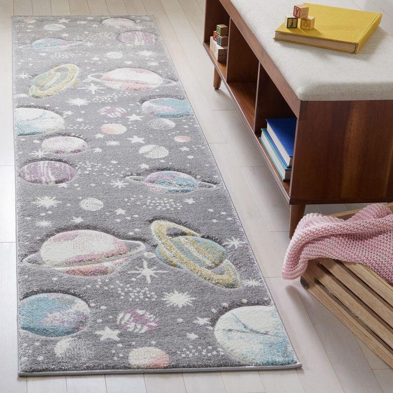 Carousel Kids  CRK103 Loomed Indoor Runner Rug - Grey/Lavender - 2'3"x10' - Safavieh