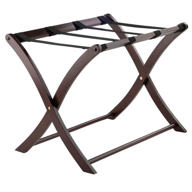 Scarlett Luggage Rack Cappuccino - Winsome: Solid Wood, Foldable, No Assembly, Mid-Century Modern Style