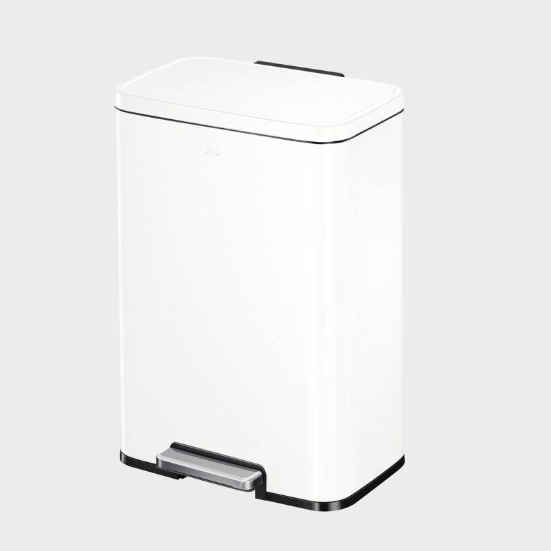 Madison Matte White Stainless Steel 50L Step Trash Can