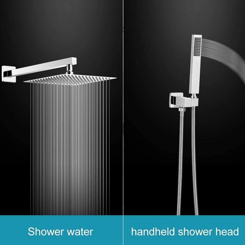3-Spray Patterns With 2.5 GPM 10 in. Showerhead Wall Mounted Dual Shower Heads With Valve