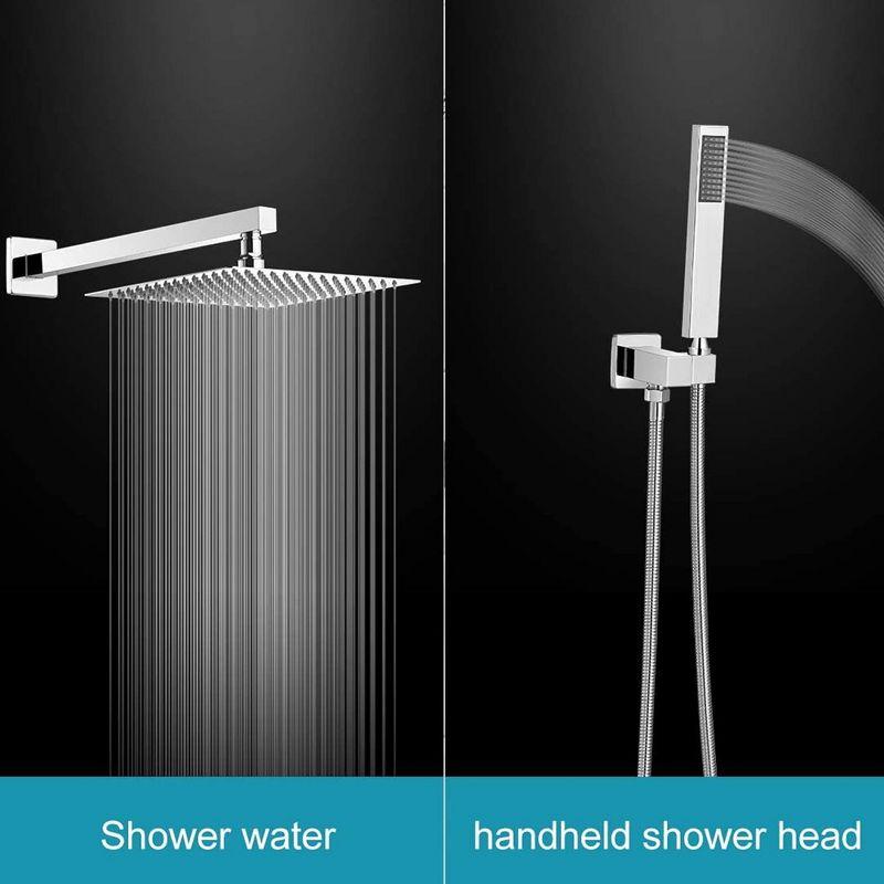 3-Spray Patterns With 2.5 GPM 12 in. Showerhead Wall Mounted Dual Shower Heads with Valve