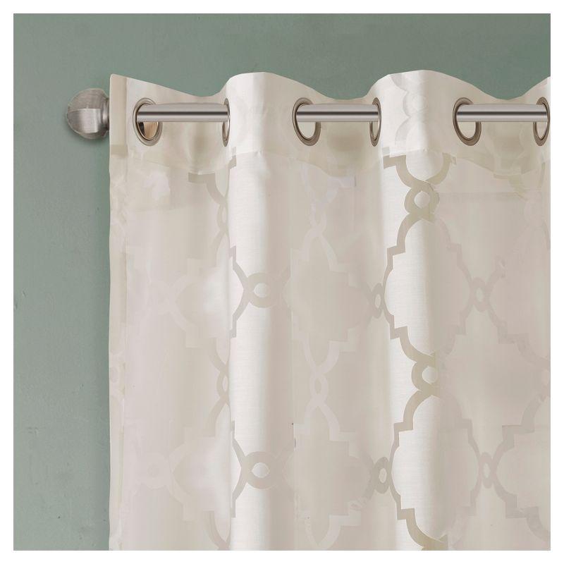 Eden Fretwork Burnout Sheer Curtain Panel