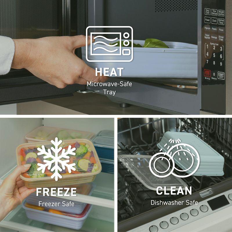 Bentgo Meal Prep 1-Compartment Container, Reusable, Durable, Mirowaveable - Khaki Green - 4 Cup/10pk