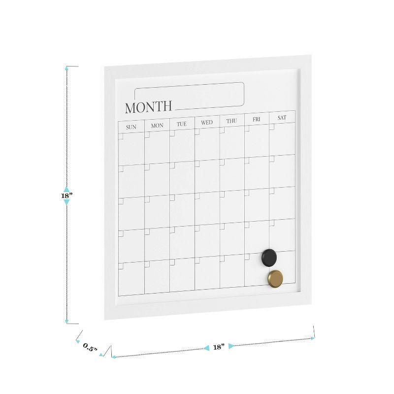 Thomas Martha Stewart Magnetic Monthly Calendar Dry Erase Board with Woodgrain Frame, Dry Erase Marker, and 2 Magnets