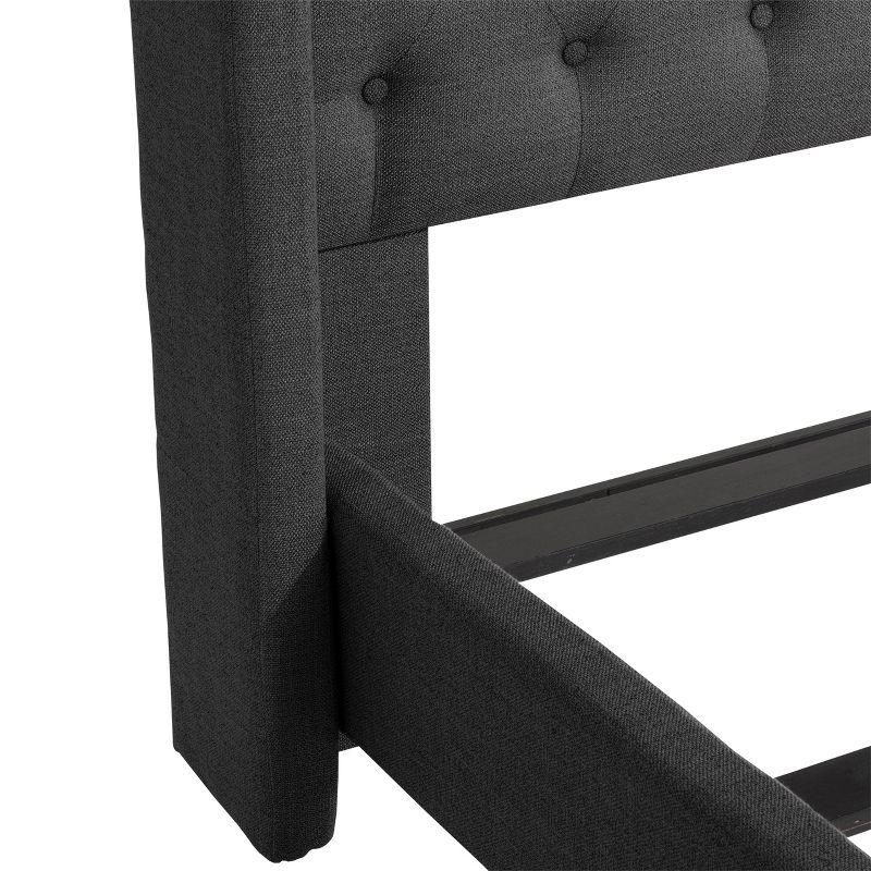 King Fairfield Fabric Tufted Bed with Wings - CorLiving