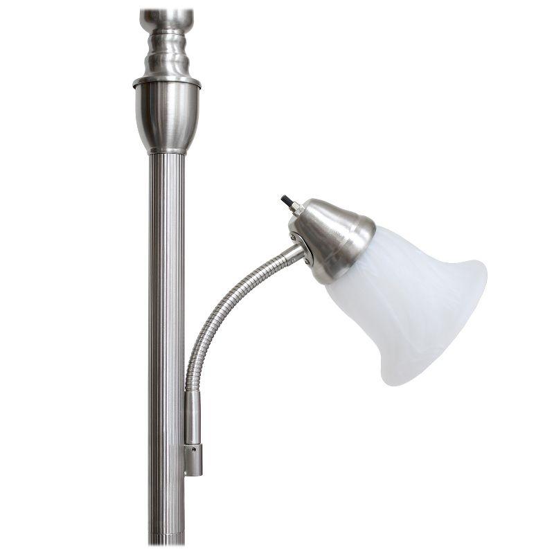 71" 2-Light Mother Daughter Floor Lamp Brushed Nickel - Elegant Designs: Adjustable, UL Listed, Metal Body