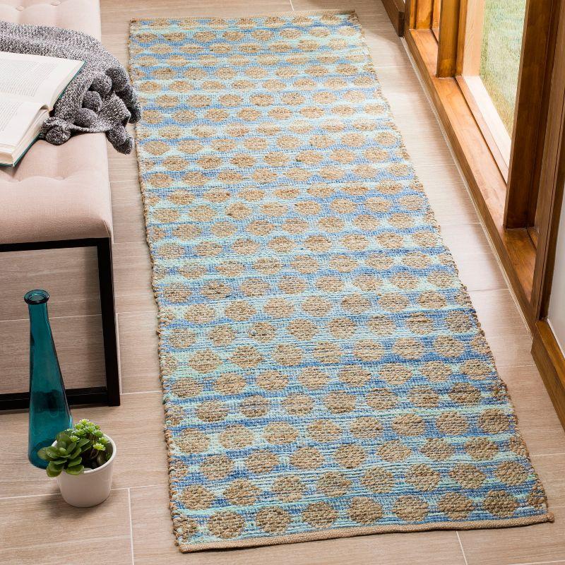 Cape Cod CAP820 Woven Indoor Runner Rug - Blue/Natural - 2'3"x8' - Safavieh