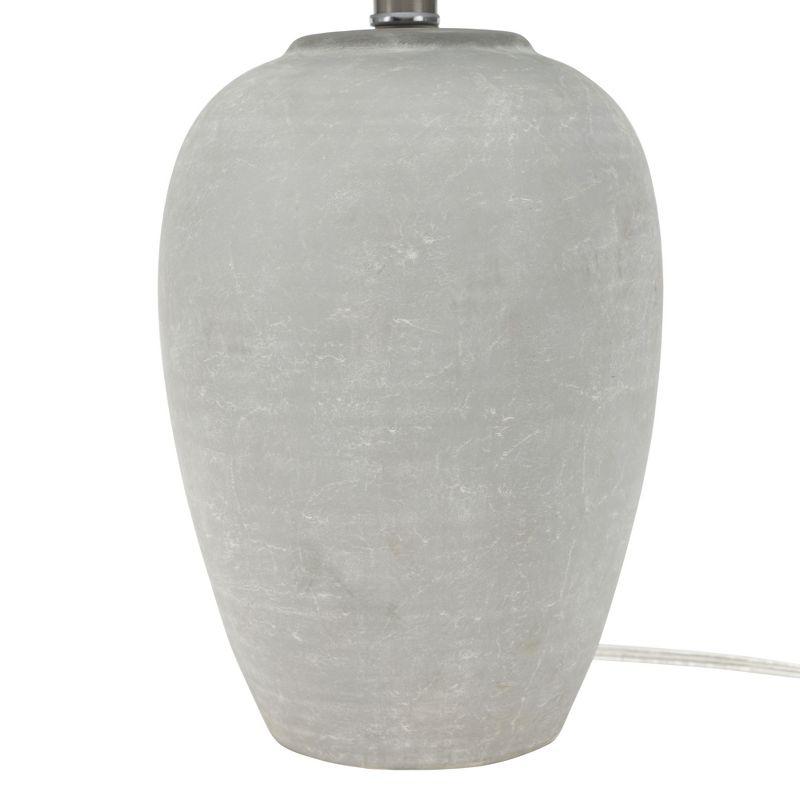 23" Grey Unglazed Ceramic Urn Table Lamp - Nourison
