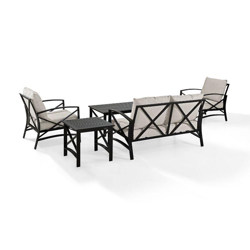 Kaplan 5-Piece Oatmeal and Bronze Outdoor Conversation Set