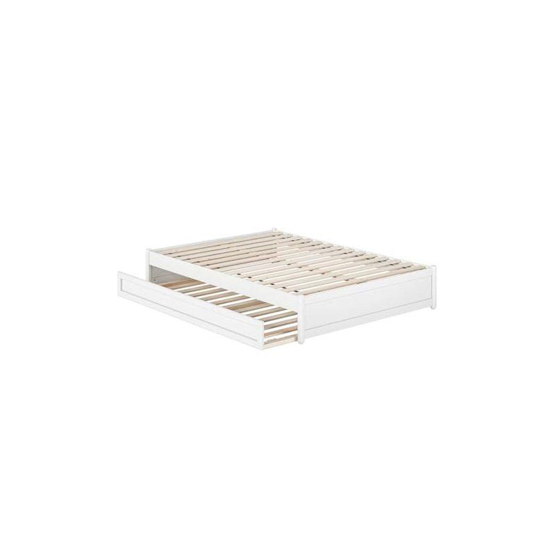 AFI Furnishings AFI Barcelona Full Solid Wood Panel Platform Bed with Twin Trundle in White