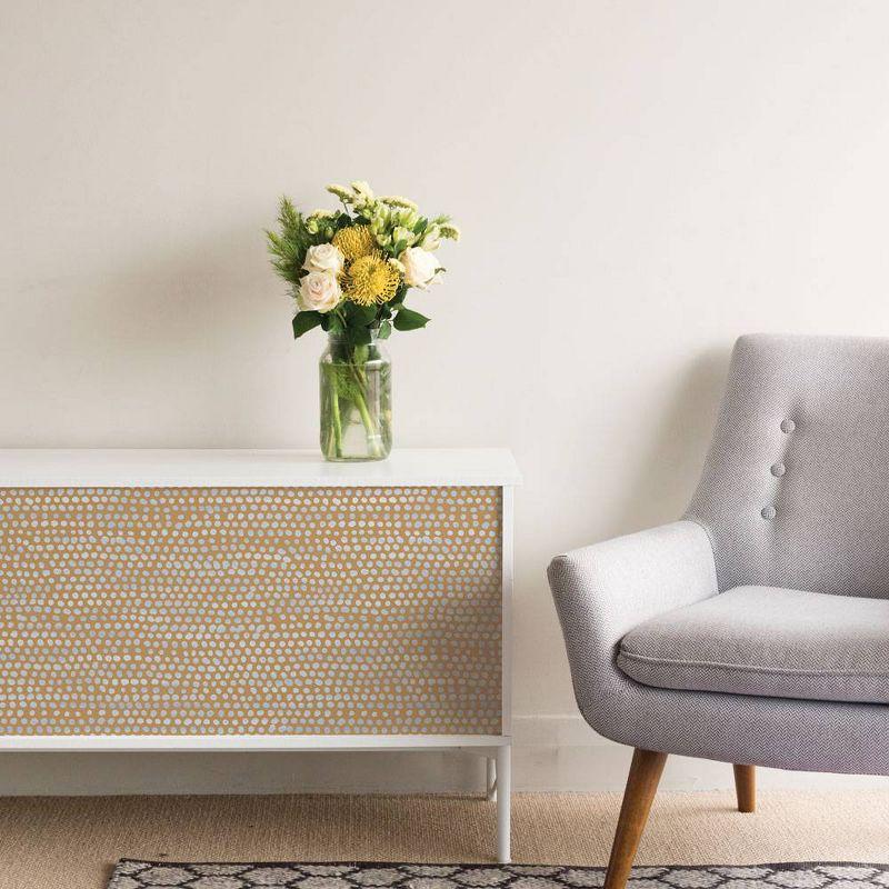 Tempaper & Co. Moire Dots Removable Peel and Stick Wallpaper, Toasted Turmeric Dots, 28 sq. ft.: Vinyl, Self-Adhesive, Modern Decor