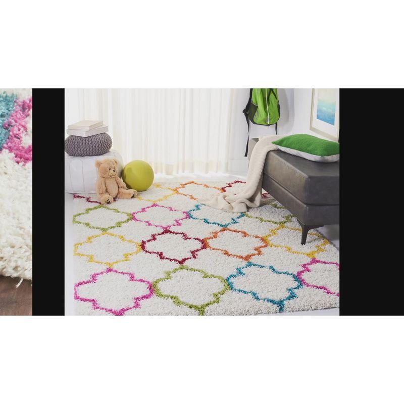 Shag Kids SGK569 Power Loomed Area Rug - Ivory/Blue - 4'x6' - Safavieh.