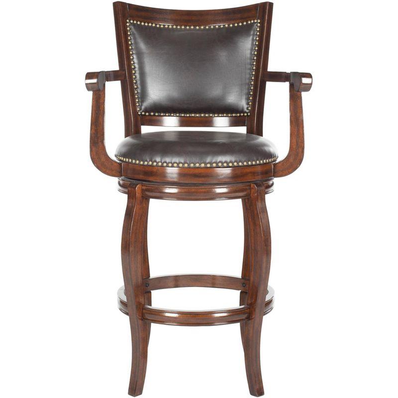 Gitano Swivel Bar Stool - FOX7009 - Espresso/Brown - Safavieh Couture