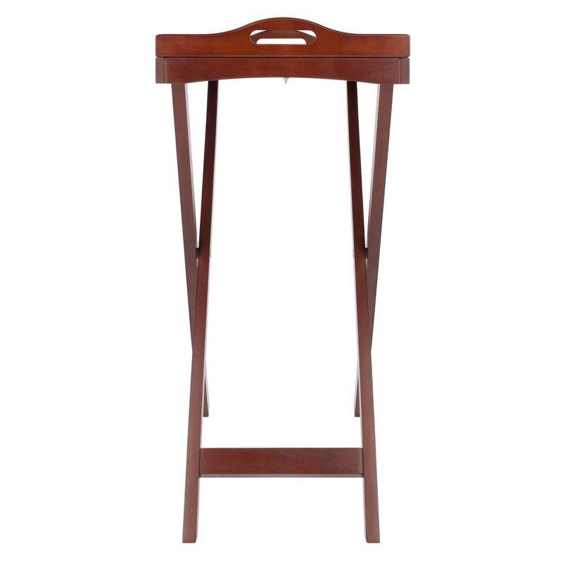 Devon Butler Table with Serving Tray Wood/Walnut - Winsome: Elegant Hardwood Frame, Composite Surface, Bar Cart Design