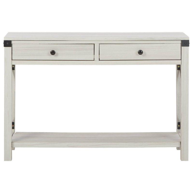 Bayflynn Console Sofa Table White - Signature Design by Ashley: Modern Farmhouse Style, Open Shelf Storage