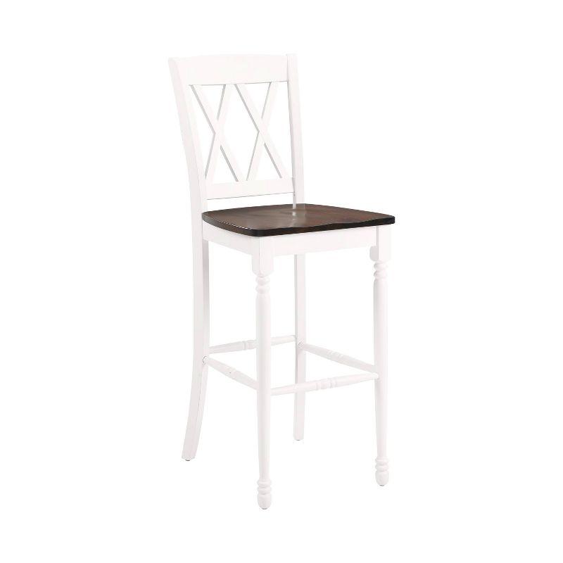 Set of 2 Shelby Barstools Distressed White - Crosley: Molded Wood Seat, Rubberwood Legs, Armless Design