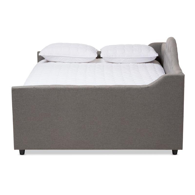 Queen Eliza Daybed Gray - Baxton Studio: Upholstered Platform, No Box Spring Needed, MDF Frame