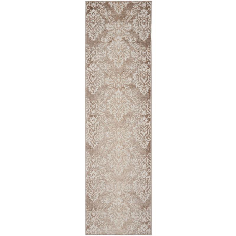 Nourison Elation ETN03 Indoor only Area Rug - Ivory Mocha 2'3" x 7'6"