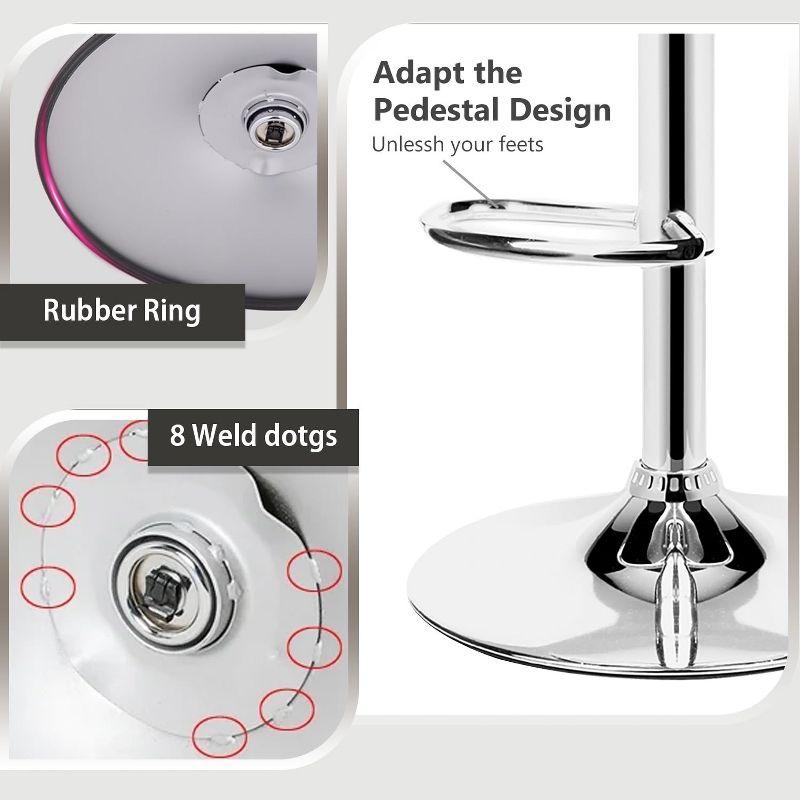 FDW Bar Stool Height Adjustable Swivel Stool with Back PU Leather Kitchen Counter Stools Set of 2 Dining Chairs, Black