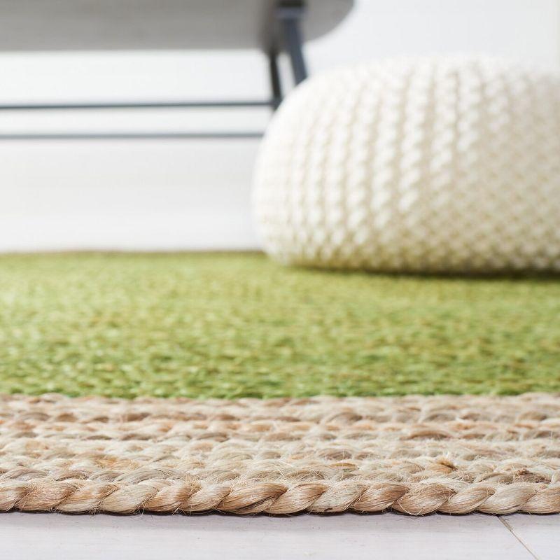 Natural Fiber NF801 Hand Woven Area Rug - Green/Natural - 3'x5' Oval - Safavieh.