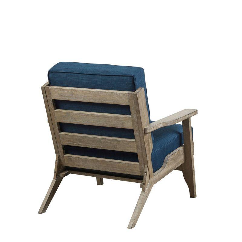 Navy Blue Lawson Accent Chair with Wood Frame