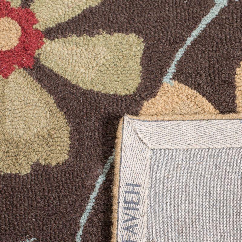 Blossom BLM784 Hand Hooked Area Rug - Brown/Multi - 8'x10' - Safavieh.