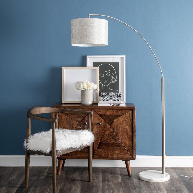 nuLOOM Belton 69" Marble Floor Lamp Lighting - Silver 68.5" H x 37" W x 12" D