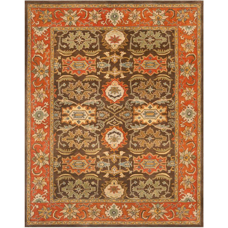 Chocolate and Tangerine Hand-Tufted Wool Area Rug