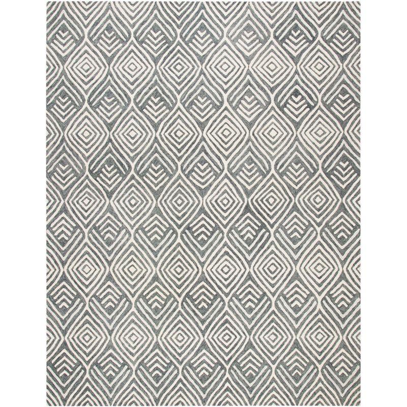 Blossom BLM936 Hand Tufted Area Rug - Ivory/Grey - 8'x10' - Safavieh.