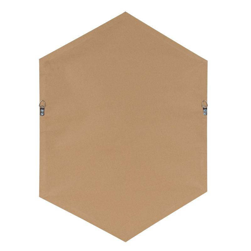 22" x 31" Rhodes Framed Hexagon Wall Mirror Walnut Brown - Kate and Laurel