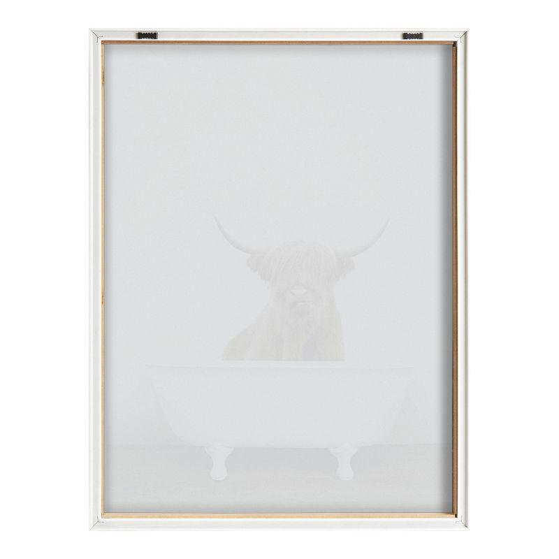 18" x 24" Blake Highland Cow in Tub Color Framed Printed Glass by Amy Peterson Art Studio - Kate & Laurel All Things Decor