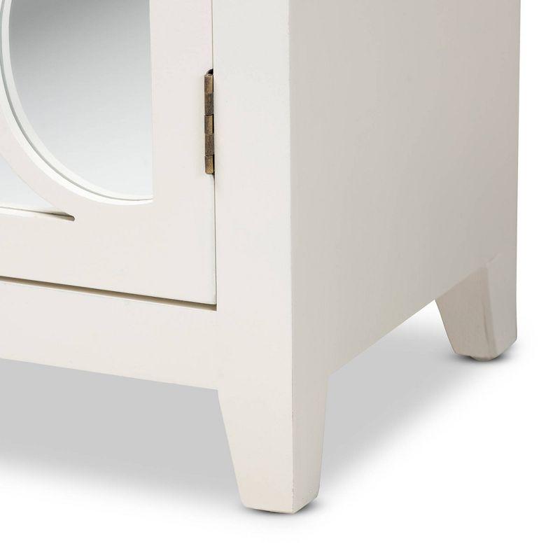 Garcelle Wood & Mirrored Glass 2 Door Sideboard White - Baxton Studio: Chic Credenza Buffet, 30x35" Cupboard