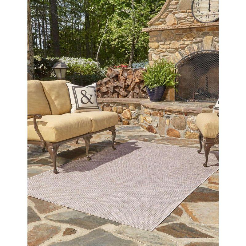 Beige 6' x 9' Rectangular Easy-Care Outdoor Rug