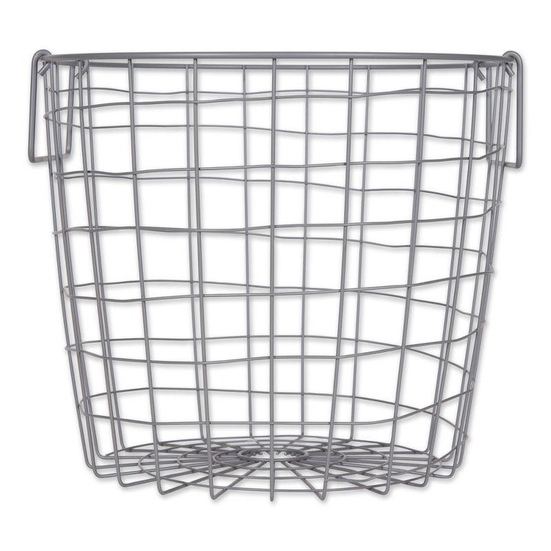 Metal Basket Cool Gray Round Medium 14X14X12