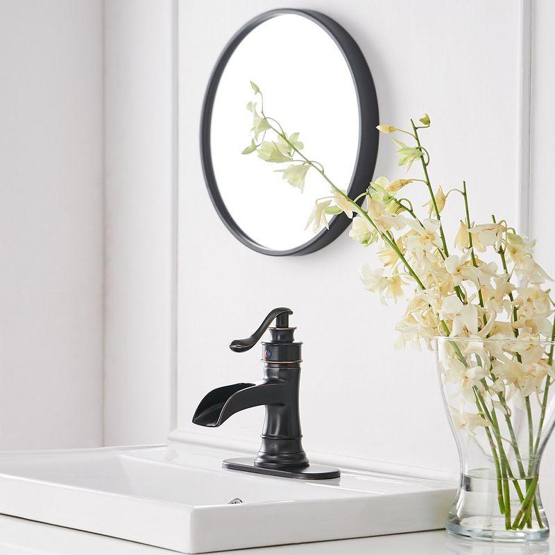 BWE Waterfall Single Hole Single-Handle Low-Arc Bathroom Faucet With Pop-up Drain Assembly